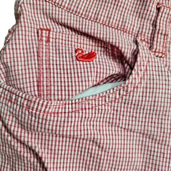 Vintage 90s Cropped Jeans Womens Size 12 Red Gingham Check Cowgirl Western Pinup - Picture 2 of 6